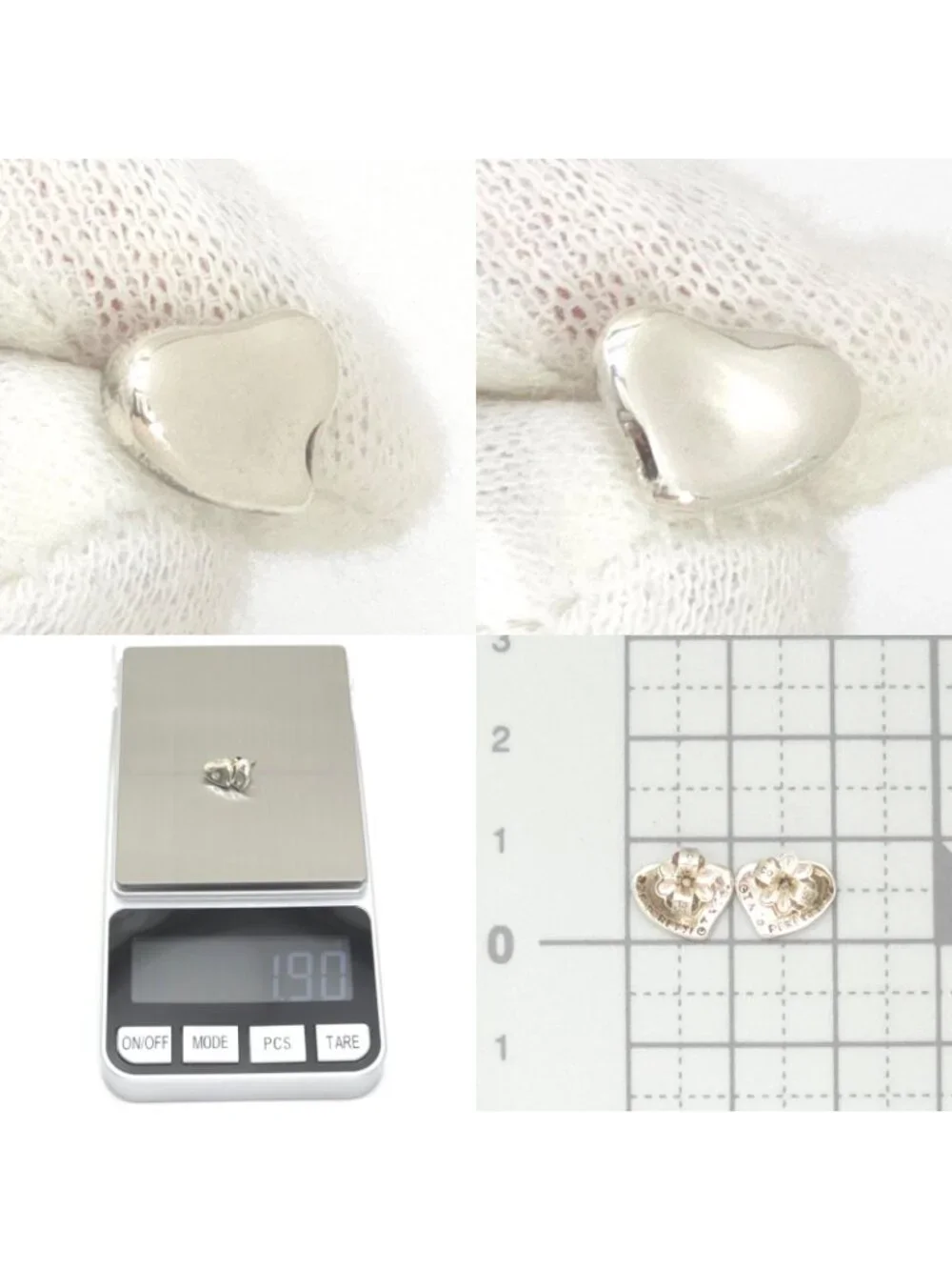 Tiffany & Co Full Heart Earrings Sterling Silver Stud Elsa Peretti Vintage